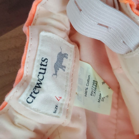 Crewcuts J Crew girls khaki shorts neon orange 4 - Picture 4 of 7